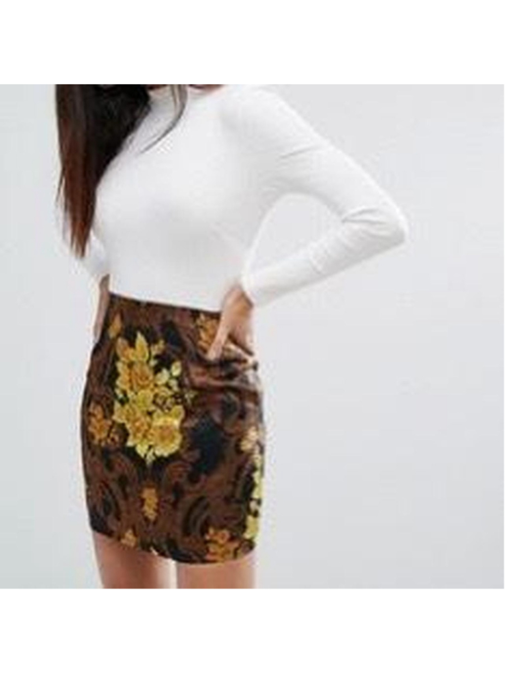 Missguided Jacquard Skirt Ribbed 2 in 1 Dress US 4
